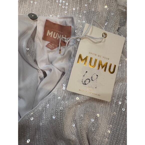 Show Me Your Mumu “Good Times” White Sequined Long Sleeve Top – NWT Large - Picture 8 of 10